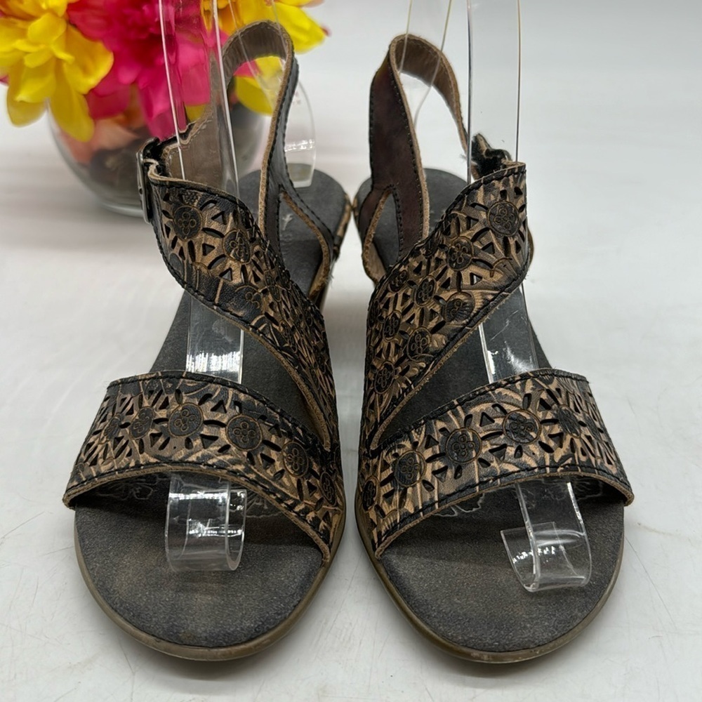 L'artiste Spring Step Brown Cut Out Sandals Heels EU Size 35 MCS5438E